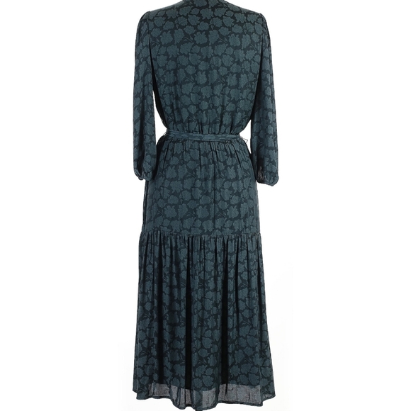 Banana Republic Peacock Green Floral Midi Dress - Picture 3 of 9